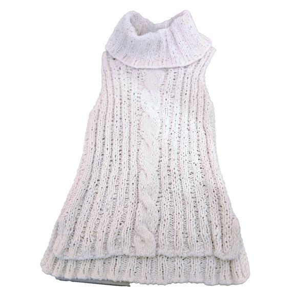 BB Dakota Tenbrook Cable Knit White Sleeveless Cowl Sweater M - Picture 2 of 12